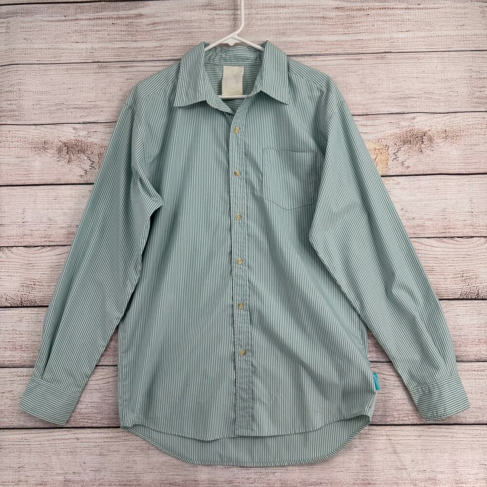 Burton Striped Button Down Shirt‎ Mens Large Blue White